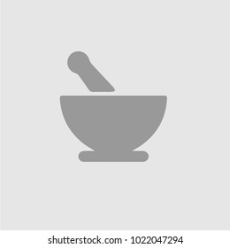 Bowl mortar vector icon eps 10. Simple isolated pictogram.