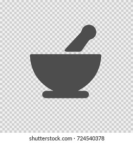 Bowl mortar vector icon eps 10. Simple isolated pictogram.