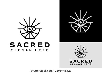 Bowl and Mystical Eye Sacred Geometry Logo Design Branding Template