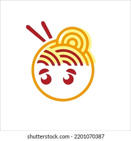 bowl noodle character mascot logo design for t-shirts, souvenirs and your identity