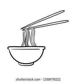 bowl of noodle icon vector