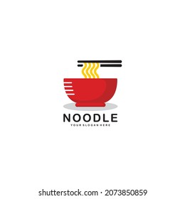 A bowl of noodle logo vector illustration