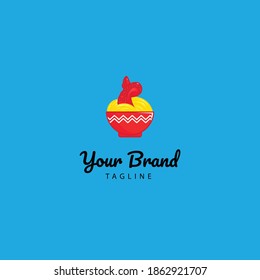 Bowl with noodle logo for your company