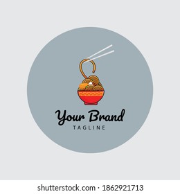 Bowl with noodle logo for your company