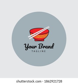 Bowl with noodle logo for your company