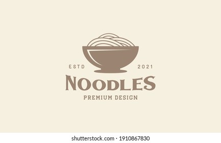 Bowl with noodle simple logo symbol icon vector graphic design illustration