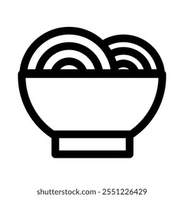 Bowl of noodle soup - clean and modern chinese icon.