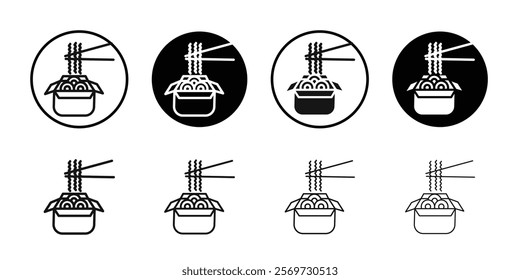 Bowl of Noodles with Chopsticks icon Symbol mark in filled style