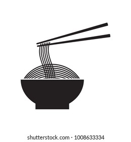 Bowl of Noodles with Chopsticks vector