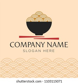 Bowl with noodles logo templates, suitable for any business related to ramen, noodles, fast food restaurants, Korean food, Japanese food or any other business on a clean background.