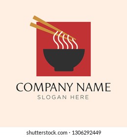 Bowl with noodles logo templates, suitable for any business related to ramen, noodles, fast food restaurants, Korean food, Japanese food or any other business on a clean background