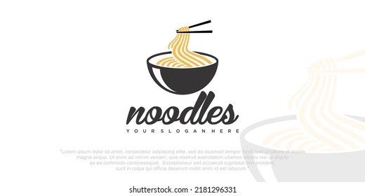 bowl Noodles Logo Templates.Suitable for any business related to ramen, Korean food,Japanese food