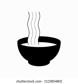 Bowl Of Noodles Silhouette. Suitable for logo, restaurant, menu, etc.