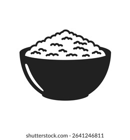 Bowl of oatmeal healthy breakfast food.