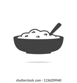 Bowl Of Oatmeal Icon Vector Isolated