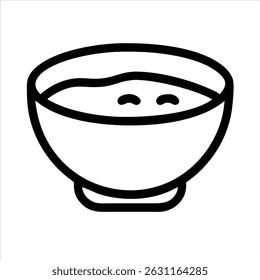 Bowl object icon modern art design black and white with bold outline 