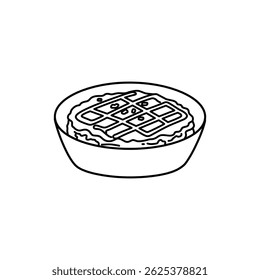 Tigela de Okonomiyaki com garoa visível e pedaços de repolho representando japonês Savory Panqueca