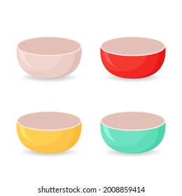 Bowl on white background. bowl vector set.