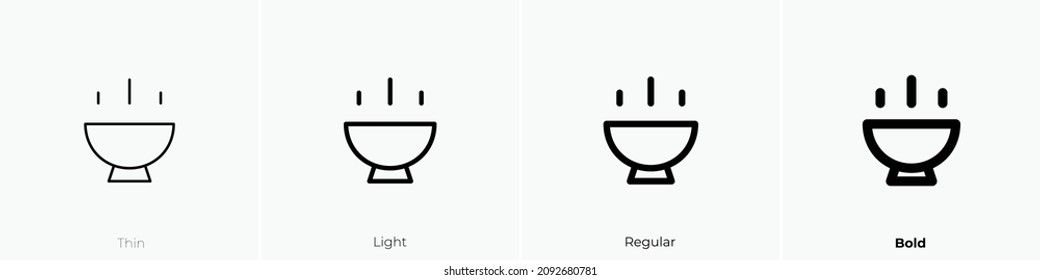 Schüssel ein Symbol. Thin, hellrosa und feines Design einzeln auf weißem Hintergrund