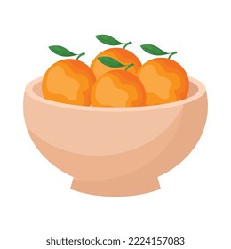 bowl with oranges fruits icon