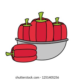 bowl with pepper healthy food