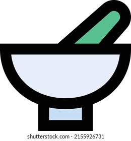 bowl pestle Vector illustration on a transparent background.Premium quality symbols.Stroke vector icon for concept and graphic design.