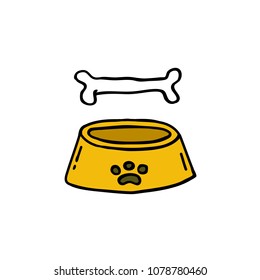 bowl for pets doodle icon