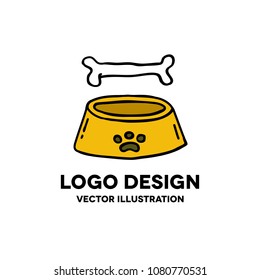 bowl for pets doodle icon
