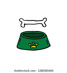bowl for pets doodle icon