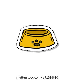 bowl for pets doodle icon
