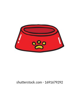 bowl for pets doodle icon, vector illustration