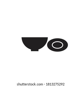 bowl and plat icon, vector illustration isolated  on white background eps 10.