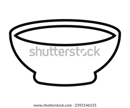 Bowl plate vector line icon isolated on white background. Flat illustration of empty dining plate.
