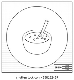 Bowl with Porridge Line Icon