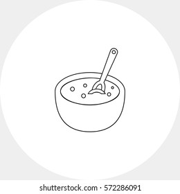 Bowl with Porridge Line Icon