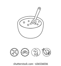 Bowl with Porridge Line Icon