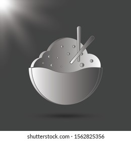 Bowl with porridge vector flat icon