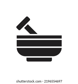 Bowl And Pounder Filled Icon Vector Illustration
