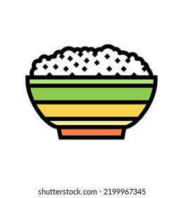 bowl prepared rice color icon vector. bowl prepared rice sign. isolated symbol illustration