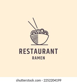 bowl of ramen noodle logo vector, logo  .