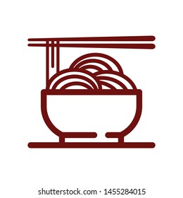 a bowl of ramen noodles, vector, illustration