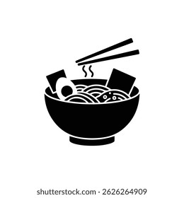 Bowl of Ramen with Toppings and Broth Icon