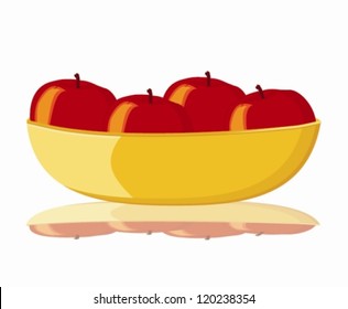 Bowl of red apples (vector)
