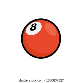 Bowl red ball vector icon. Bowling cartoon ball icon