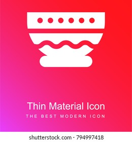 Bowl red and pink gradient material white icon minimal design