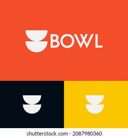 Bowl restaurant logo design concept. Vintage logomark illustration. Can representing food, menu, cafe, sushi, rice, chef, cook.