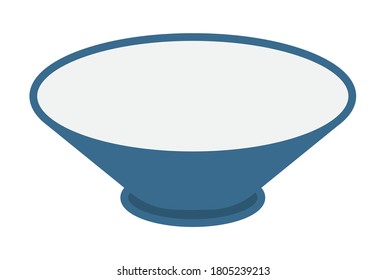Bowl / rice bowl flat color icon for apps and websites