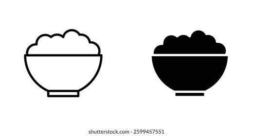 Bowl rice flat simple vector icons illustration set.