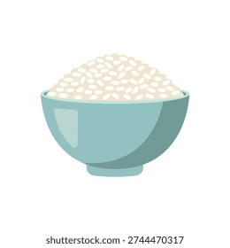 Bowl of rice flat vector clip art design on white background