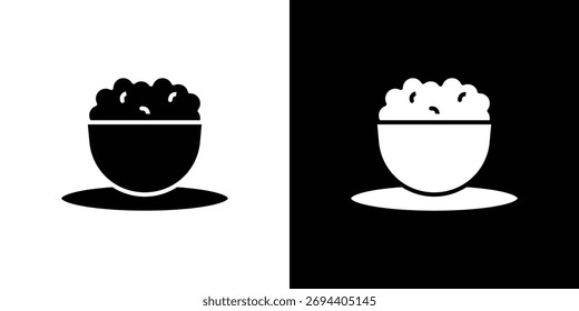 Ícone de arroz tigela ilustração design de elemento. ícones de glifo preto